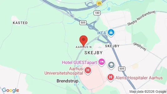 Restaurantlokaler til leje i Århus N - kort over placeringen
