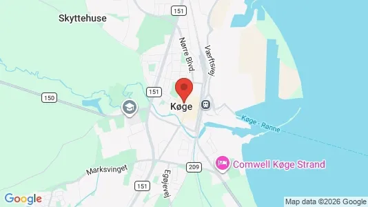 Restaurantlokaler til salg i Køge - kort over placeringen