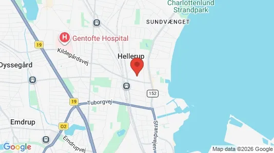 Restaurantlokaler til leje i Hellerup - kort over placeringen