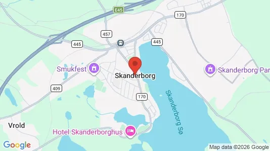 Hoteller til salg i Skanderborg - kort over placeringen