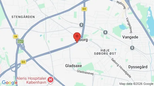 Hoteller til salg i Søborg - kort over placeringen