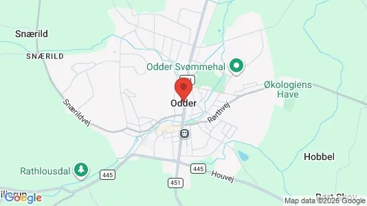 Restaurantlokaler til leje i Odder - kort over placeringen