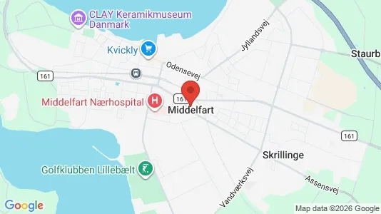 Restaurantlokaler til leje i Middelfart - kort over placeringen