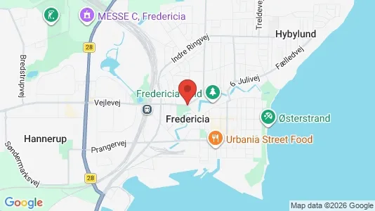Restaurantlokaler til leje i Fredericia - kort over placeringen