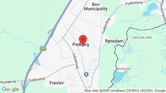 Hoteller til salg i Padborg - kort over placeringen