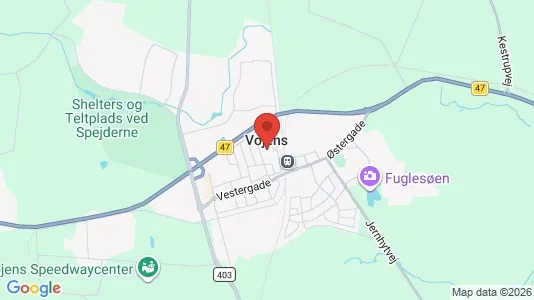 Hoteller til salg i Vojens - kort over placeringen
