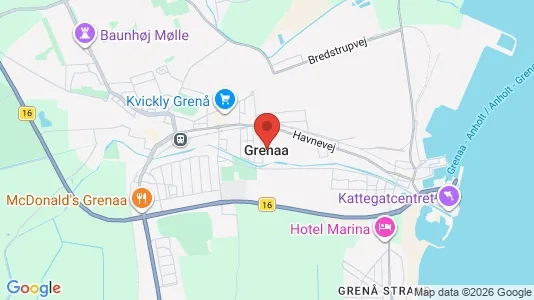 Restaurantlokaler til leje i Grenaa - kort over placeringen