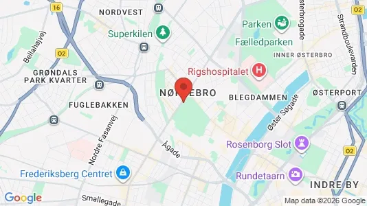 Restaurantlokaler til leje i Nørrebro - kort over placeringen